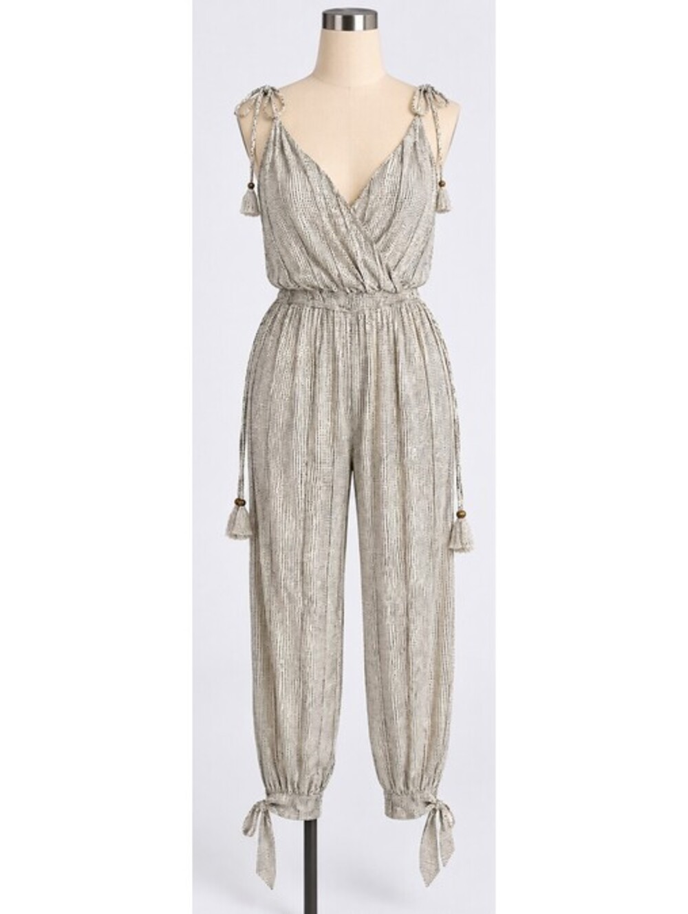 Dress Forum Womens S Boho Printed Tie Strap Jumpsuit - Picture 1 of 7